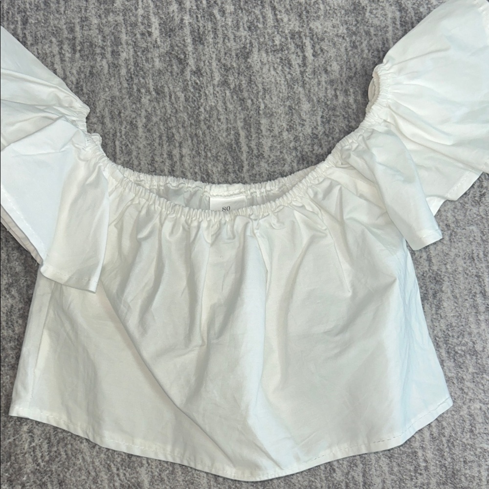 White Off-Shoulder crop Top for girls or toddler